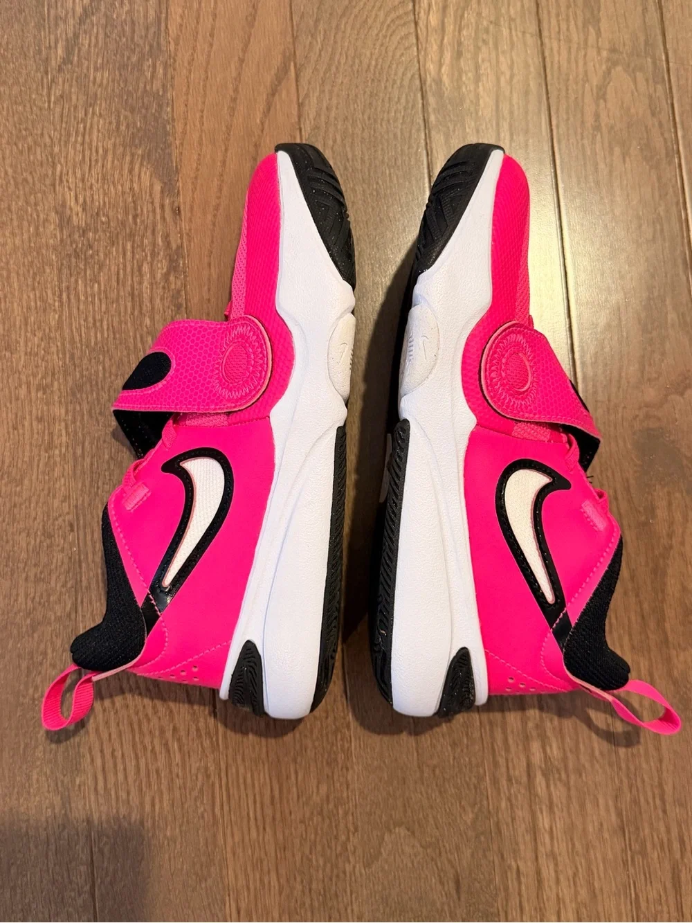 Nike Kids Hot Pink and Black Velcro Sneakers